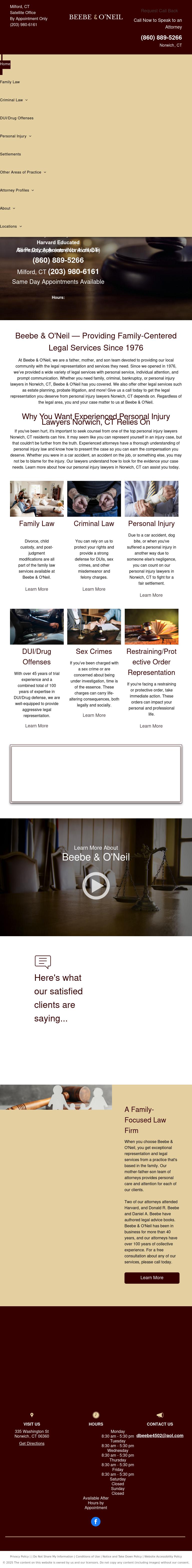 Beebe and O'Neil - Norwich CT Lawyers