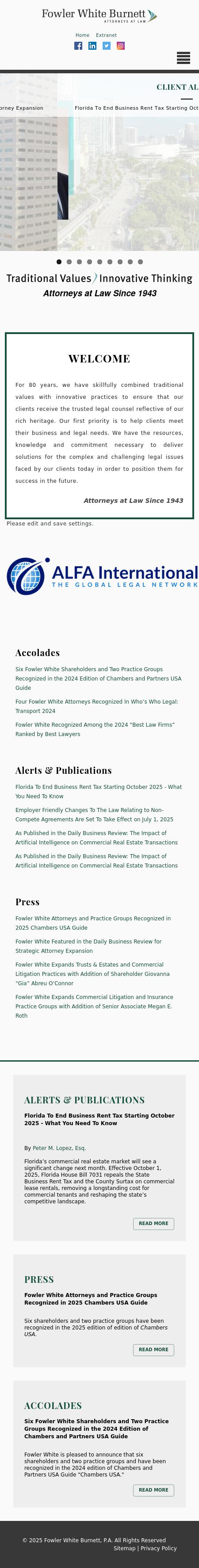 Fowler White Burnett P.A. - West Palm Beach FL Lawyers