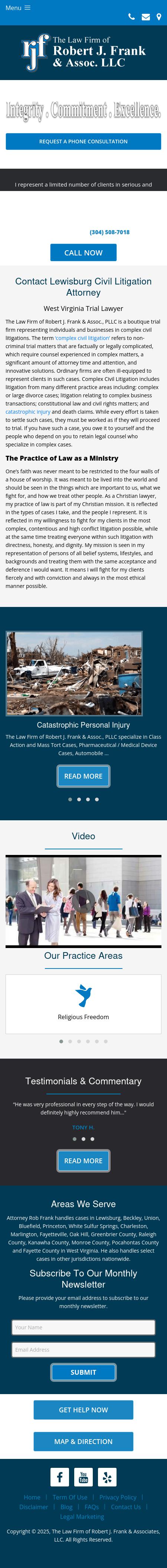 The Law Firm of Robert J. Frank & Associates, LLC - Lewisburg WV Lawyers