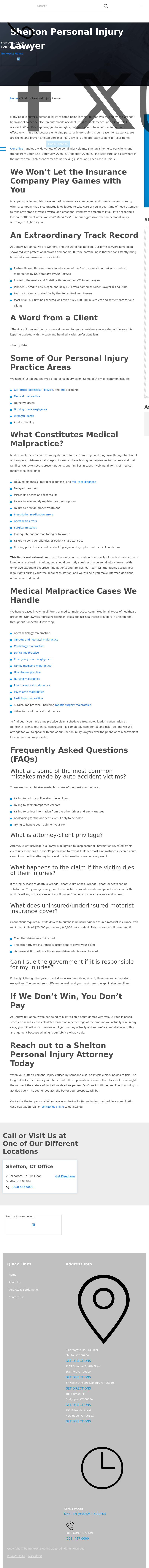 Berkowitz Hanna Malpractice & Injury Lawyers - Shelton CT Lawyers