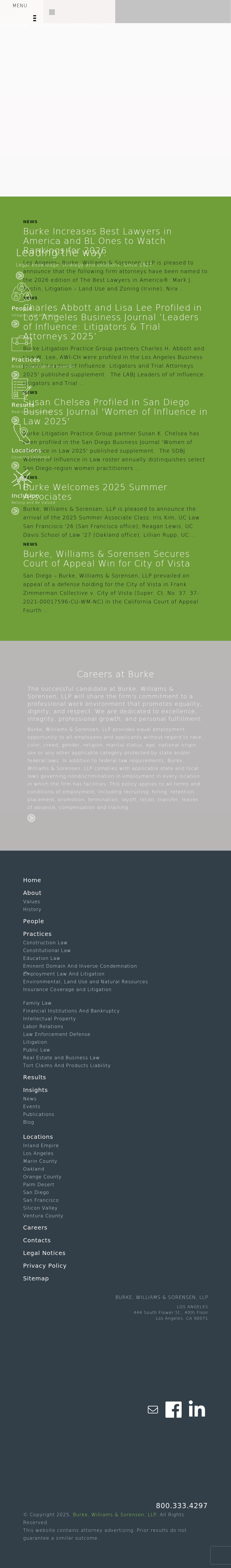 Burke, Williams & Sorensen, LLP - Los Angeles CA Lawyers