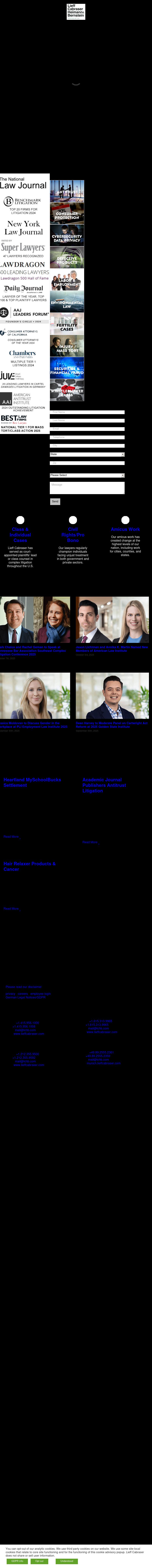 Lieff Cabraser Heimann & Bernstein, LLP - New York NY Lawyers