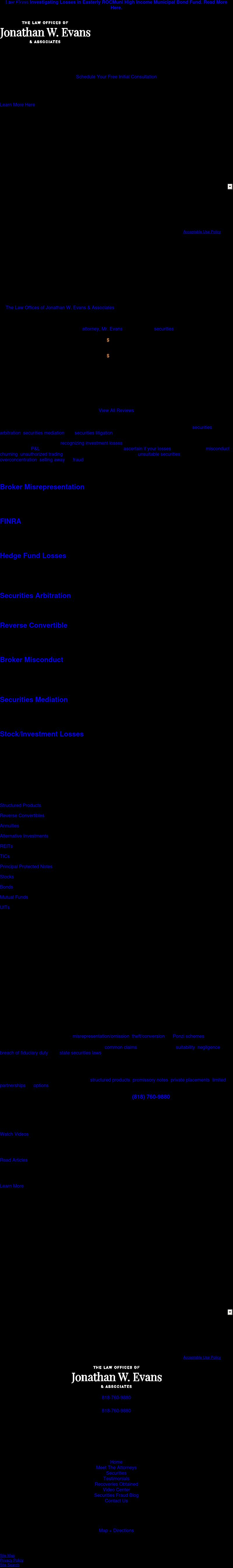 The Law Offices of Jonathan W. Evans & Associates - Studio City CA Lawyers