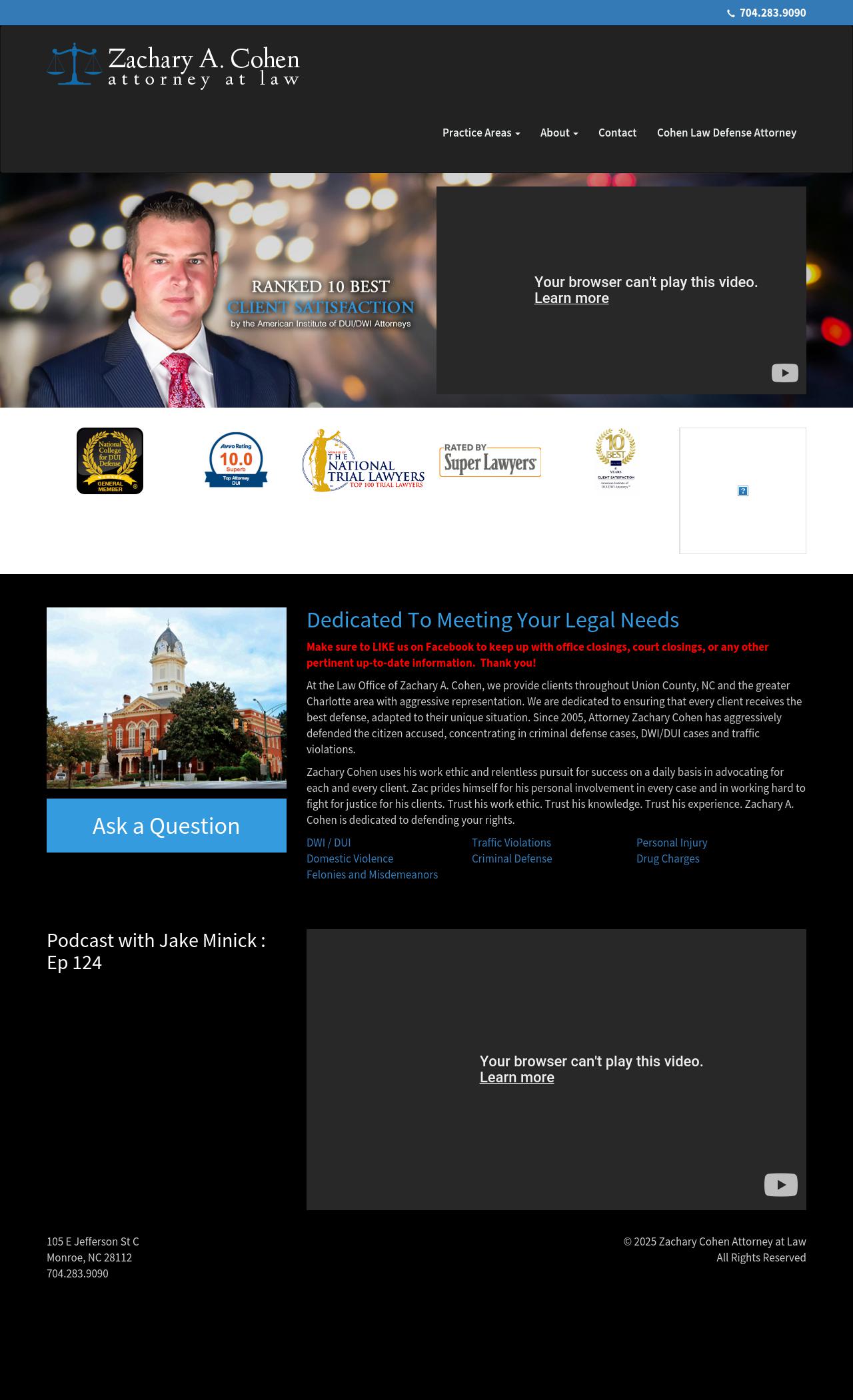 Zachary A. Cohen Attorney at Law - Monroe NC Lawyers